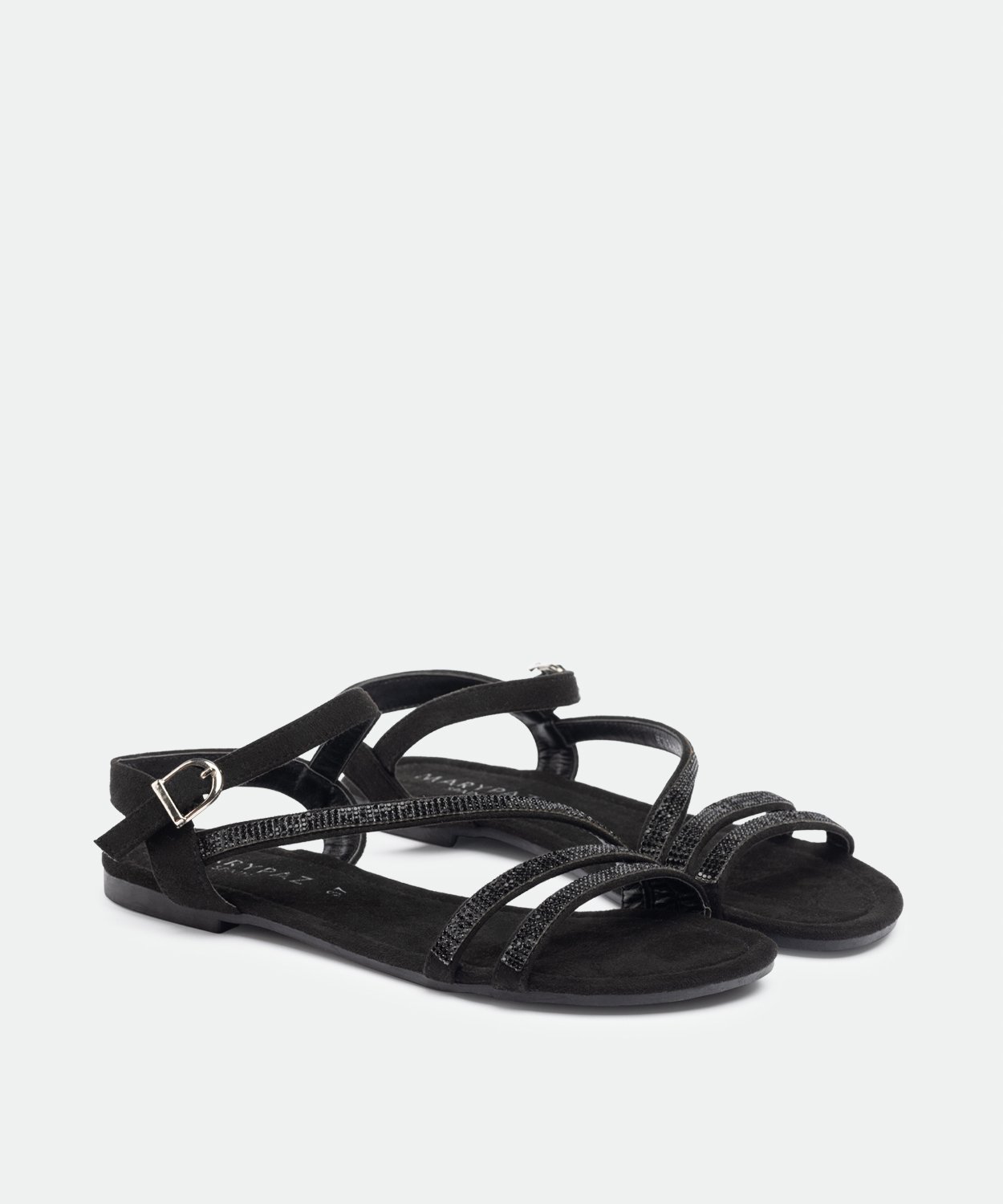 Sandalias planas tiras strass image number null